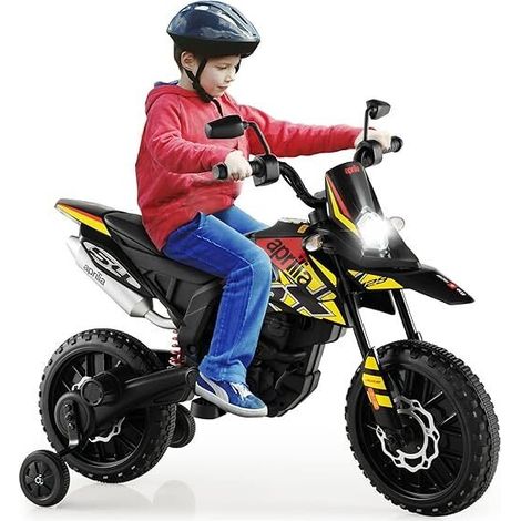 Goplus – Moto électrique pour enfants 3-8 ans – 12V avec 2 moteurs – Vitesse 5,5-6 km/h – Charge 30 kg – Phares et port USB