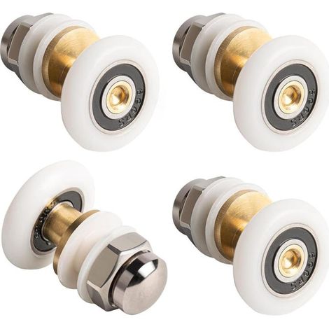 Roulette de porte coulissante de douche de 20 mm, remplacement de la roulette de douche, remplacement de la porte en verre, lot de 4