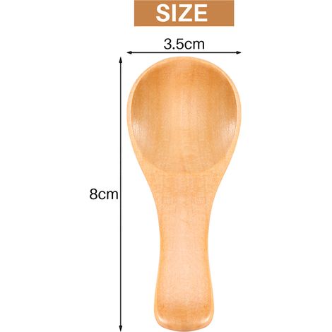 Cucharas pequeñas de madera para cocinar, sazonar, servir café y azúcar (juego de 10 piezas). (1/2)