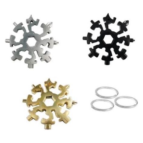 Outil multifonction - Inox - Flocon de Neige 20 en 1 - Portable - Cadeau idéal - 3 PCS (1/4)