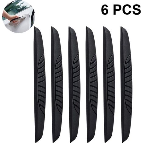 Lot de 6 bandes de protection anti-collision noires, anti-rayures, universelles, pour pare-chocs de voiture, SUV, pick-up