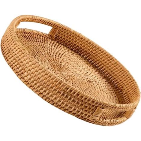 Panier de rangement - YSTP - Rond - 35 cm - Rotin - Kaki - Mixte (1/4)