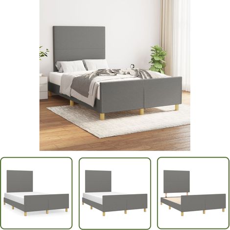 The Living Store Bettgestell ohne Matratze Dunkelgrau 120x200 cm Stoff - Bettsofa - Doppelbett - Boxspringbetten - Lattenrost - Schlafzimmermöbel (1/5)