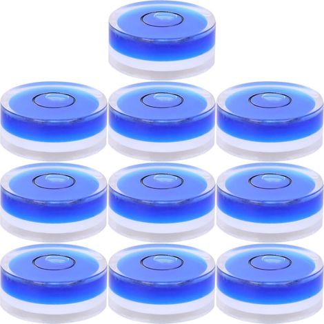 Niveau à bulle horizontal rond en acrylique bleu (10 pièces), 25 x 10 mm, facile utiliser, haute (1/5)