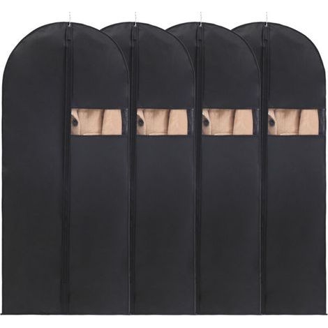 Lntyq Housses de Vêtements 60 x 140 CM Lot de 4, Housse de Protection pour Vêtements anti Poussière Imperméables avec zip, Housse Vetement à Suspendre pour Rangement pour Chemise Costumes Manteaux (1/5)