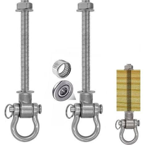 2 Pièces Crochets pour hamac M10,Fixation balancoire Exterieur en Acier Inoxydable Suspension Chaise Crochets pour béton au Plafond pour Aire de Jeux extérieure Jardin Accessoire balancoire (1/5)