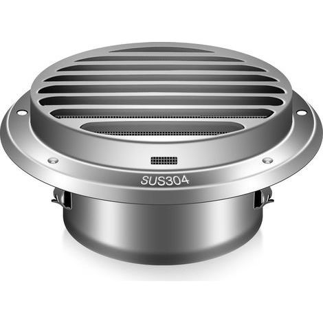 Round 304 Stainless Steel Ventilation Grille, 100 mm, with Insect Screen (1/5)
