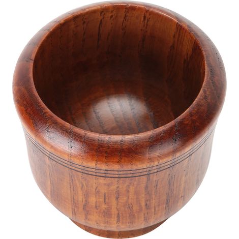 Ensemble mortier et pilon en bois pour broyer l'ail, le gingembre et les épices. (1/5)