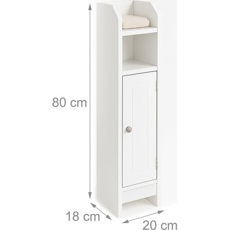 Armadio da bagno compatto decorativo 70 x 30 x 25 cm 3 scomparti regolabili in legno bianco 130017519
