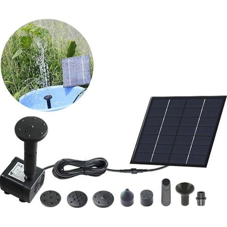 Fontaine pour bain d'oiseaux, kit de panneau de pompe à eau solaire submersible