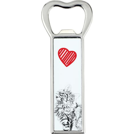 Apribottiglie a forma di gatto delle foreste norvegesi, apri-frigorifero personalizzato, regalo unico per uomo di Art-Dog (1/5)