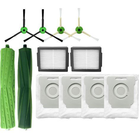 Suitable for iRobot, robot vacuum cleaner accessories, compatible with i7, main brush/filter/dust bag, kit, main brush replacement, filter. (1/4)