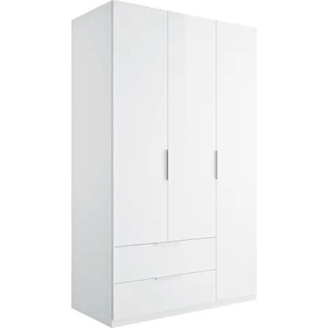 Kleiderschrank 3-türig mit 2 Schubladen 122x58 weiß