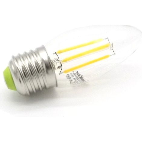 Bombilla Vela Filamento LED E27 4W 2700K Cristal Transparente
