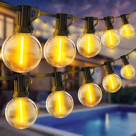 Guirlande Exterieur Lumineuse Led Guirlandes - 30M Guinguette Exterieure G40 100FT IP44 girlandes de lumières Étanche Ampoule pour Jardin Terrasse Balcon Mariage Exterieure Décoration