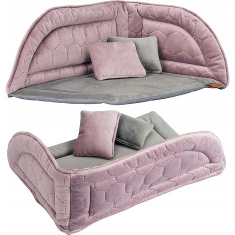Letto angolare per gabbia per cani di piccola taglia o cuccioli 30x40x16 cm Ukory ROSA (1/5)
