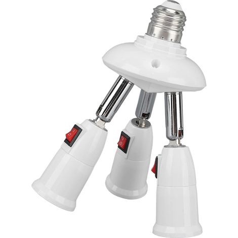 Adaptateur de lampe E27/E26 3 en 1, rallonge de douille réglable 85-265 V avec interrupteur à bouton pour la maison (1/5)