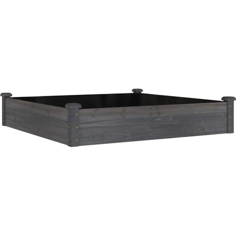 vidaXL Garden Raised Bed with Liner Grey 120x120x25 cm Solid Wood Fir