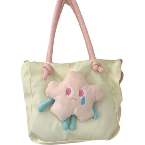 Sac à bandoulière en nylon grande capacité, avec poupée étoile amovible, pour ordinateur portable, livres et rouge à lèvres (1/5)