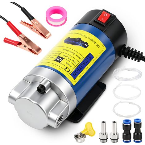 Pompe à Huile Diesel 12V 100W Pompe Electrique Vidange Huile Moteur, Pompe de Transfert Pompe extracteur de vidange d'huile- Faible Bruit équipée de 3 Tuyaux (1/5)