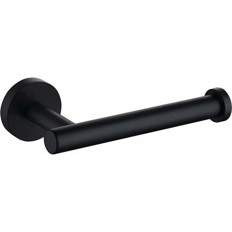 Porta carta igienica da bagno in acciaio inox 304, antiruggine, porta rotolo di carta igienica da parete, dispenser - Nero 9,1 5,5 16 cm