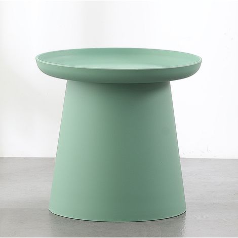 Table d’appoint ronde verte en plastique, petite table basse moderne et minimaliste pour salon, bout de canapé, balcon, chambre et petits espaces (1/5)