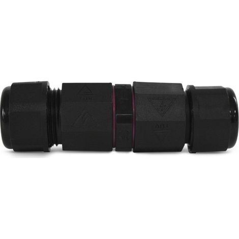Conector estanco automático IP68 250V 16A Negro, 3 hilos, monolítico. Miidex Lighting® (1/4)