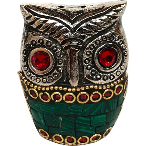 Figura decorativa di gufo in alluminio rosso per la casa, regalo originale e moderno, ideale per collezionisti e amanti della natura