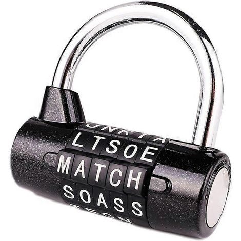 Cadenas à combinaison 5 lettres noir (1/5)