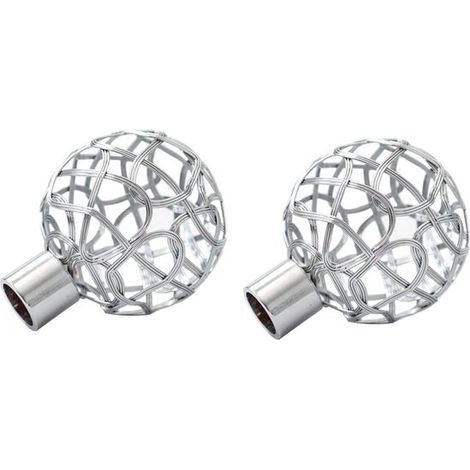 2 piezas de remates decorativos de hierro blanco para barra de cortina，acabado elegante y sencillo