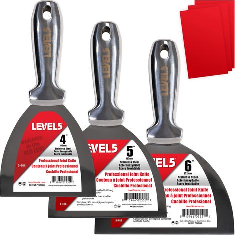 LEVEL5 Set 3xSpachtel Geschweißt Edelstahl Malerspachtel 5-653 (1/5)