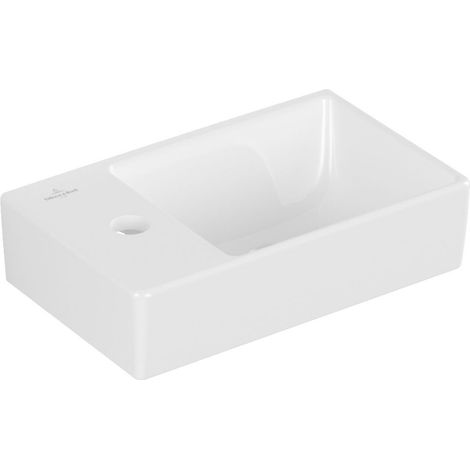 Villeroy & Boch Avento - Lavamanos 36x22 cm, sin rebosadero, 1 orificio para el grifo a la izquierda, blanco alpino 43003R01 (1/2)