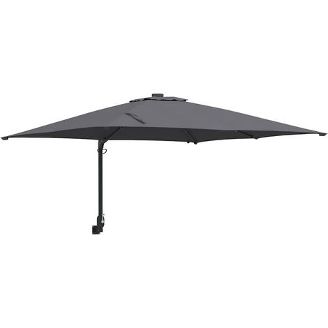Ombrellone da giardino a sbalzo inclinabile 248,5 x 247,5 x 160 cm con elegante illuminazione a LED in poliestere antracite 020058652