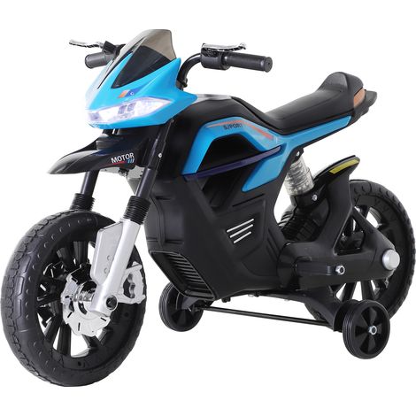 Moto électrique enfant +3 ans 6V avec lumières et musique 105x52.3x62.3cm bleu (1/5)