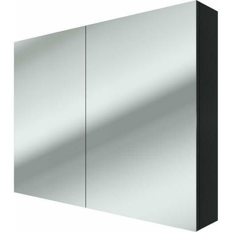 AcquaVapore Spiegelschrank Badspiegel Badezimmer Spiegel City 100cm schwarz NEIN ohne LED-Beleuchtung