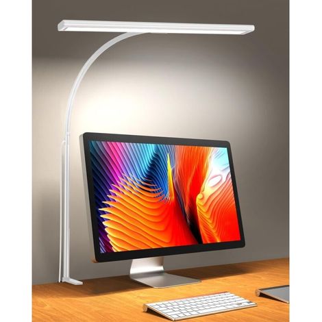 Lampe de bureau à pince 160 LED, 3 modes, flexible à 360°, plus lumineuse, avec adaptateur USB pour travailler, étudier ou lire [Classe énergétique E] XXW (1/4)