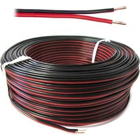 Cavo filo Multipolare Doppino Piattina Sezione 2x1,5 mmq Rosso Nero Guaina Rigida