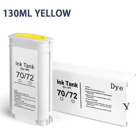 Tintenpatrone für HP 72, kompatible Pigmenttinte für HP Designjet T610, T620, T770, T790, T795, T1100, T1120, T1200, T1300, T2300 – Gelb
