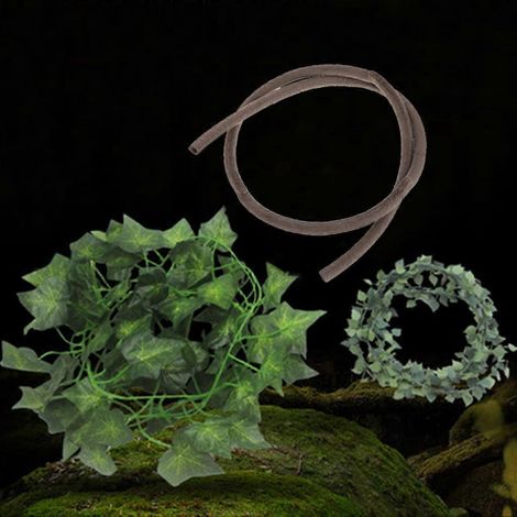 Décoration flexible en lianes de jungle pour habitat d'animaux de compagnie : lézards, grenouilles, serpents grimpants (1/4)