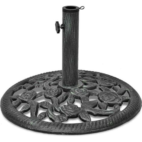 Socle de parasol en fonte, pesant 12 kg, longueur 48 cm (1/2)