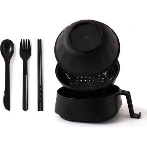 Tazón para ramen de microondas，juego de tazón para ramen，tazón para fideos instantáneos con asas，tazón para ramen instantáneo con tapa y cuchara