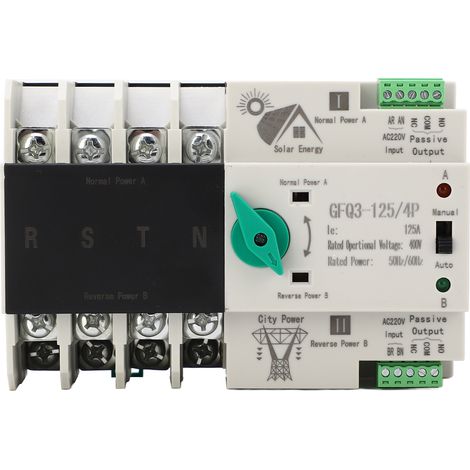 AC400V 4P 50/60Hz 125A Doppel-Automatischer Leistungsumschalter, Zweiphasen-Elektronischer Leistungsschalter für Fabriken und Einkaufszentren.