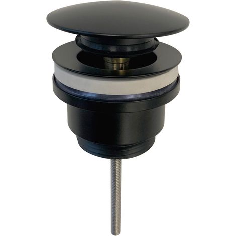 Orbit Universal Push Button Basin Waste Slotted/Un-Slotted - Matt Black (1/4)