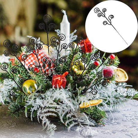 Branches Artificielles De Baies De Noël - 10 Pièces - 34 X 10 Cm - En Plastique Et Fil Métallique Souple - Pour Arbre De Noël, Couronne, Vase Et Décoration Intérieure (1/5)