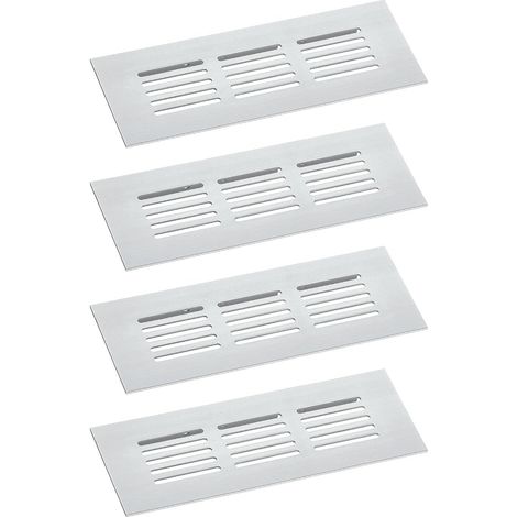 4pcs 150 x 50 mm Ventilation Grills for Cabinet (Silver) (1/5)