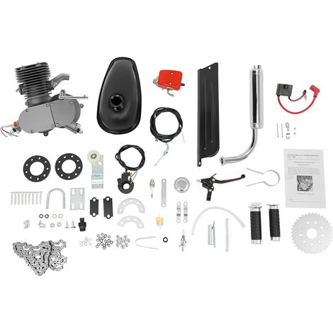 HAUTOUR Kit Moteur Vélo 100cc, Motorisé Essence 2 Temps 100CC Gaz Moteur Motorisé Kit, 36 Dents Gaz Moteur Motorisé Kit, Motorisé Essence Capacité de Charge de 200 kg Con Carburé (1/5)