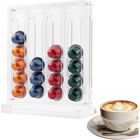 Porte-Capsules de Café en Acrylique, Transparent Porte-Capsule Espresso, Support pour Capsule de Café pour 40 Capsules, Distributeur de Capsula Cafés pour Cuisine, Bureau, Bar et Camping-car (1/5)