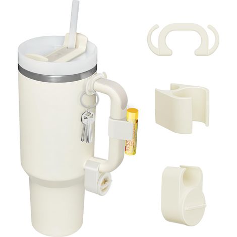 Set di accessori da 3 pezzi, adatto per i bicchieri Stanley Cup Quencher H2.0 da 40 oz e 30 oz, comprendente un porta-anello, un porta-balsamo per le labbra e un portachiavi, per gli accessori Stanley