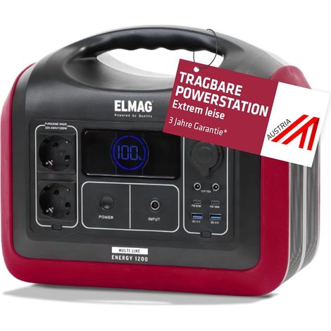 ELMAG Tragbare Powerstation ENERGY 1200 1200W, LiFEPO4 Akku mit 992Wh (1/5)