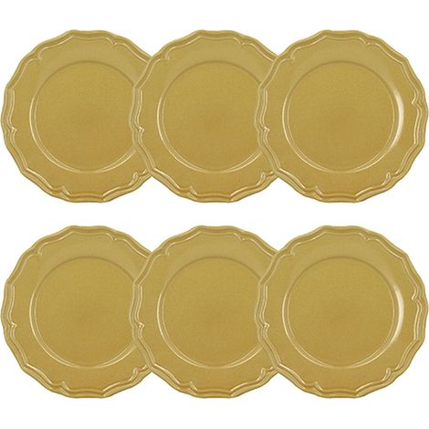 Lot de 6 assiettes à dessert 22cm en grès, SIGNATURE (1/3)